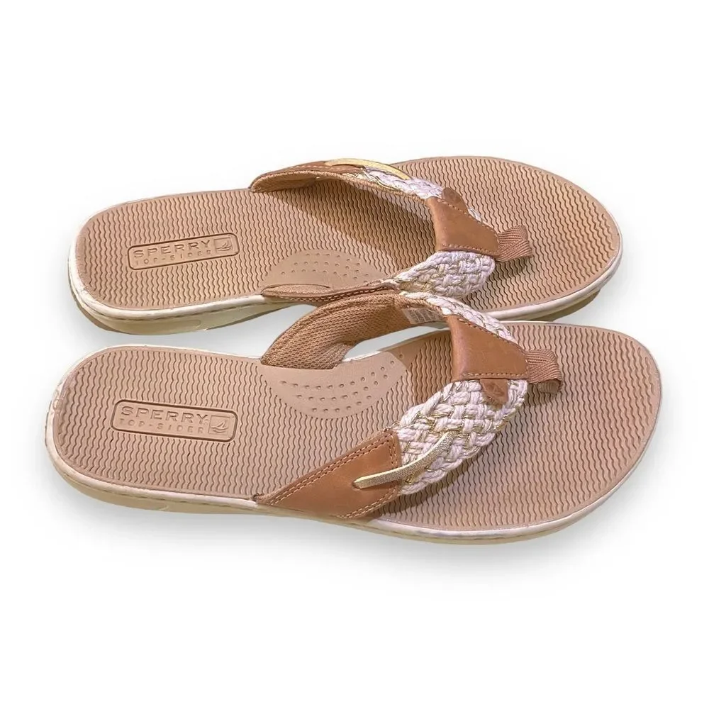 Sperry Parrotfish Flip-Flop Thong Sandals Sahara Gold Size 7 - Picture 3 of 5